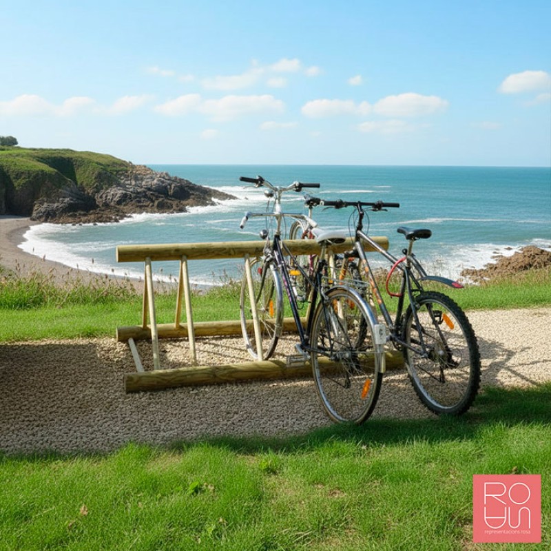 Aparcabicicletes de Fusta Turín | Suport 6 Places Exterior